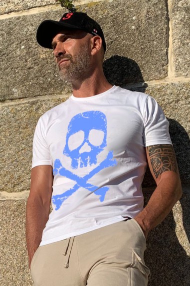 Camiseta de hombre PIRATES blanca - azul