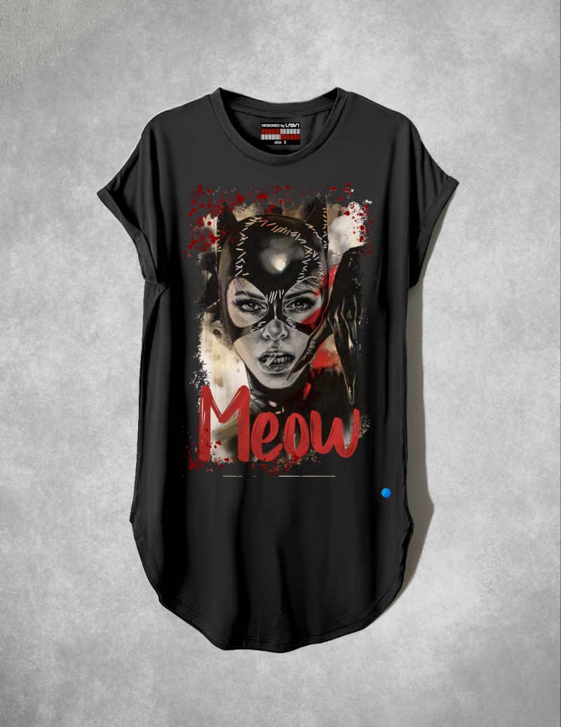 Camiseta de mujer MEOW negro