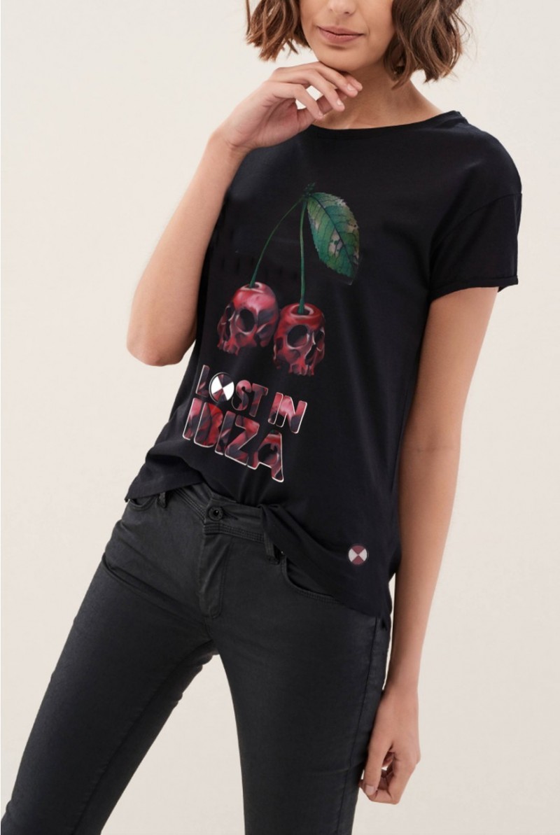Camiseta Mujer Fit Ibiza Black